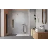 Radaway Modo New Brushed Nickel II Walk-in szálcsiszolt króm zuhanyfal törölközőtartóval 100 átlátszó