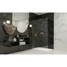 Radaway Modo SL II Gold Walk-in arany zuhanyfal 60 átlátszó balos kád, zuhanykabin