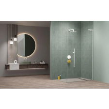 Radaway Modo SL II White Walk-in fehér zuhanyfal 80 átlátszó balos kád, zuhanykabin