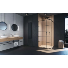Radaway Modo X Black II Factory Walk-in fekete zuhanyfal 85 átlátszó kád, zuhanykabin