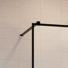 Radaway Modo X Black II Walk-in fekete zuhanyfal 130 átlátszó kád, zuhanykabin