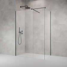 Radaway Modo X Brushed GunMetal III Walk-in szálcsiszolt fegyvermetál zuhanyfal 90x90 átlátszó kád, zuhanykabin