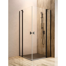 Radaway Nes 8 Black KDD II szögletes fekete zuhanykabin 80x100 átlátszó kád, zuhanykabin