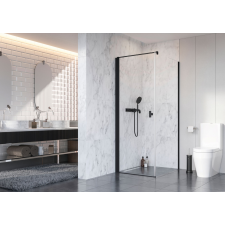 Radaway Nes 8 Black KDJ I szögletes fekete zuhanykabin 80x80 átlátszó jobbos kád, zuhanykabin