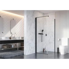 Radaway Nes 8 Black KDJ I szögletes fekete zuhanykabin 90x80 átlátszó jobbos kád, zuhanykabin