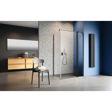 Radaway Nes 8 Black KDJ II szögletes fekete zuhanykabin 110x75 átlátszó balos kád, zuhanykabin