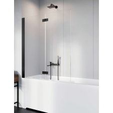 Radaway Nes 8 Black PND I fekete kádparaván 100 átlátszó balos kád, zuhanykabin