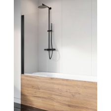 Radaway Nes 8 Black PNJ I fekete kádparaván 90 átlátszó jobbos kád, zuhanykabin