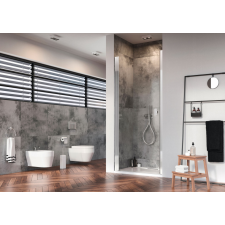 Radaway Nes 8 DWJ I zuhanyajtó 100 átlátszó jobbos kád, zuhanykabin