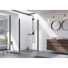 Radaway Nes Black KDD I szögletes fekete zuhanykabin 100x100 átlátszó kád, zuhanykabin