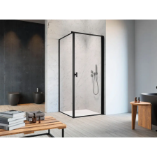 Radaway Nes Black KDJ I Frame szögletes fekete zuhanykabin 90x90 átlátszó balos kád, zuhanykabin