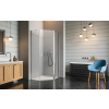 Radaway Nes PTJ szögletes zuhanykabin 100×80B átlátszó, balos, ajtó a hosszabb oldalon