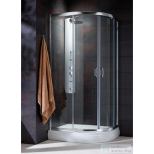 Radaway Premium Plus E 1900 90x80 aszimmetrikus íves tolóajtós zuhanykabin króm/átlátszó 30492-01-01N kád, zuhanykabin