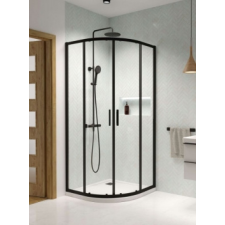 Radaway Premium Pro Black PDD íves fekete zuhanykabin 80Bx90J kád, zuhanykabin