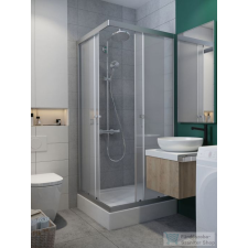 Radaway Projecta C 80x80 szögletes zuhanykabin, króm/átlátszó kád, zuhanykabin