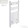 Radeco ADAMO AD2-400/L 680x450 törölközőszárítós radiátor, SATURN 2 (matt fehér) színben
