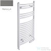 Radeco ADAMO AD5-500/L 1250x550 törölközőszárítós radiátor, MERKURY 4 (metál szürke) színben