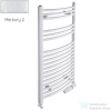Radeco ADAMO AD7-500/L 1630x550 törölközőszárítós radiátor, MERKURY 2 (ezüst) színben