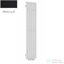 Radeco CALLE 1 1650x340 design radiátor akasztókkal, MERKURY 8 (selyemfényű fekete) színben fűtőtest, radiátor