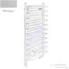 Radeco MARIO A5-350/M 1250x385 törölközőszárítós radiátor MERKURY 1 (metál ezüst) színben