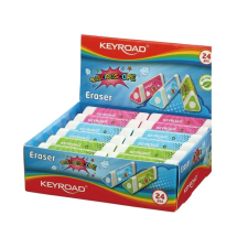  Radír, pvc mentes 24 db/display keyroad kaleidoscope vegyes színek radír