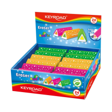  Radír, PVC mentes 24 db/display Keyroad Roo Fix vegyes színek radír