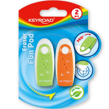 Radír, PVC mentes 2 db/bliszter Keyroad Fun Pod vegyes színek radír