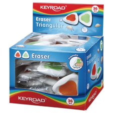 Radír, PVC mentes 36 db/display Keyroad Triangular vegyes színek radír