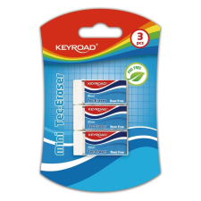 Radír, pvc mentes 3 db/bliszter keyroad tec eraser radír