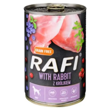 RAFI Rafi kutya pástétom nyúl, vörös- és kék áfonyával konzerv – 400 g kutyaeledel