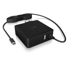 RaidSonic Icy Box IB-PS101-PD 1x USB Type-C / 1x USB-A Hálózati töltő - Fekete (90W) mobiltelefon kellék
