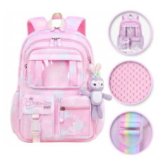  RAINBOW „Sweet” iskolai hátizsák, iskolatáska univerzális zsebekkel és plüss figurával – PL159R iskolatáska