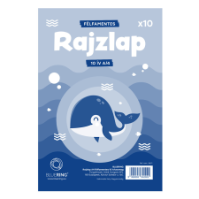  Rajzlap A4, félfamentes fóliázva Bálnás Bluering® 10 ív/csomag, rajzlap