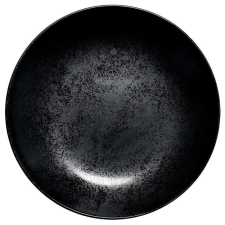 Rak Karbon porcelán kerek mélytányér, fekete, 23 cm, 69 cl, KRNNDP23 tányér és evőeszköz