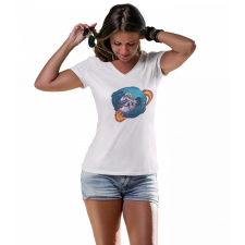  Rakétás Űrhajós - Női V-Nyakú Póló női póló