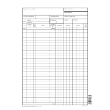  Raktári nyilvántartó lap (fejlap) nagy A/4 álló nyomtatvány