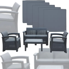 ramiz Antracit kerti bútorkészlet - modern dizájn, 4 részes kerti bútor