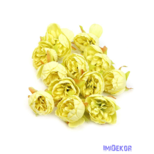 Ranunculus selyem fej 5cm 10db/csomag - Krémsárga dekorációs kellék