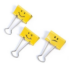 RAPESCO Bindercsipesz, 19 mm, "Emoji", RAPESCO, sárga (IR1351) gemkapocs, tűzőkapocs