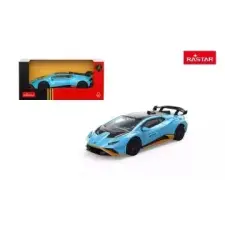 Rastar Lamborghini Huracan STO fém kisautó 1:43, kék autópálya és játékautó