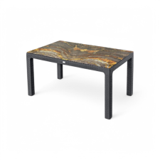  Rattan asztal antracit színben 150×90 cm kerti bútor