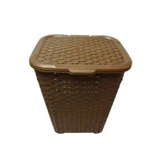  * Rattan hatású fedeles szennyestartó 45 L barna bútor