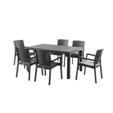  Rattan hatású kerti étkezőgarnitúra – PVC-RAT-17 kerti bútor