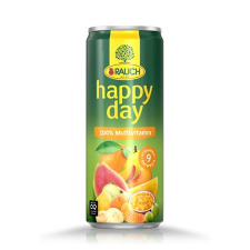 Rauch Gyümölcslé, 100%, 0,33 l, RAUCH &quot;Happy day&quot;, Multivitamin üdítő, ásványviz, gyümölcslé