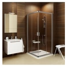 Ravak Blix BLRV2-80 sarokbelépős zuhanykabin fényes alumínium  kerettel, transparent üvegbetéttel kád, zuhanykabin