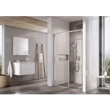 Ravak Blix Slim BLSDP2-100 zuhanyajtó krómhatású+transparent kád, zuhanykabin