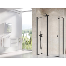 Ravak Chrome CPS-90 fix oldalfal fekete+transparent kád, zuhanykabin