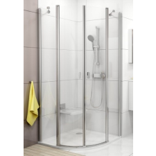 Ravak Chrome CSKK4-90 négyrészes negyedköríves zuhanykabin krómhatású kerettel, transparent edzett biztonságiüveggel kád, zuhanykabin