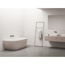 Ravak Freedom Wall Tec 170x87, akrilkád, Alabaster Pink/fehér, fehér/fekete/króm lefolyó kád, zuhanykabin