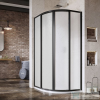 Ravak SUPERNOVA SKCP4-80 80x80x195 cm-es negyedköríves tolóajtós zuhanykabin,Fekete+Pearl 3114O30211